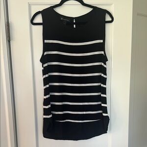 Black and White Striped Sleeveless Top